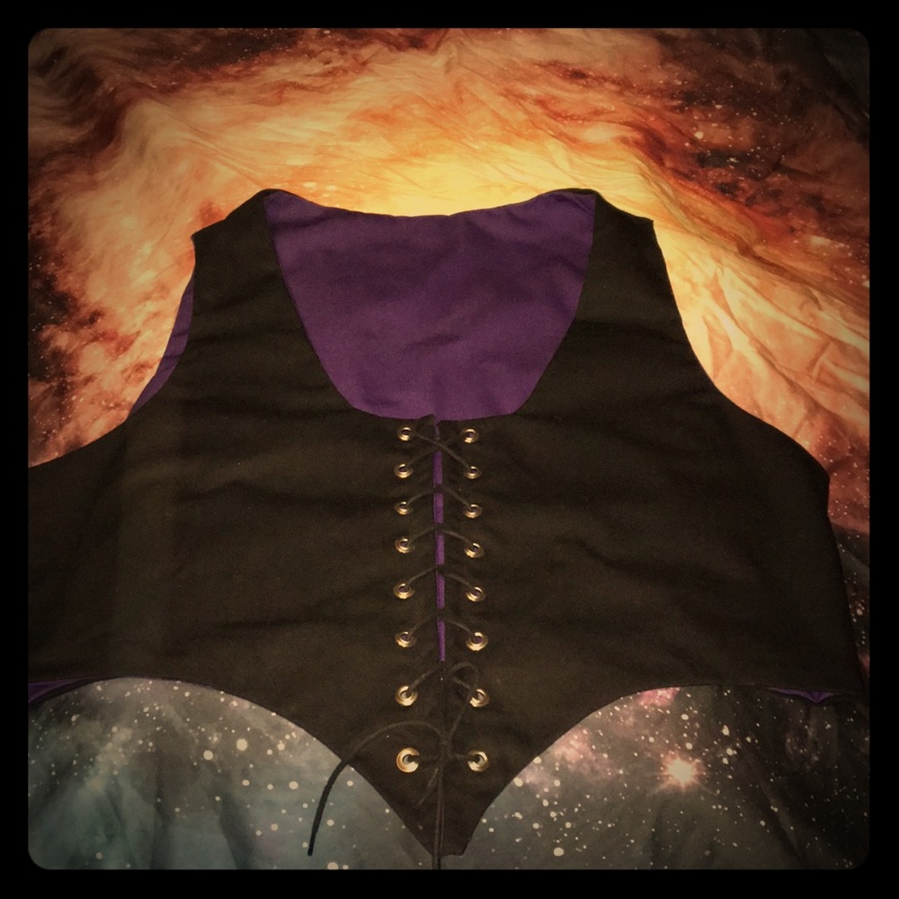 3x- 4x black and Purple cotton corset